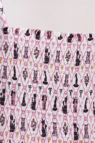 Purrs & Pink Bows Smocked Women’s Dress