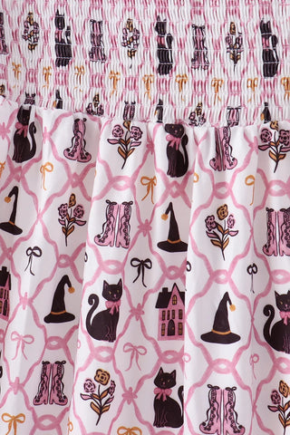 Purrs & Pink Bows Smocked Women’s Dress