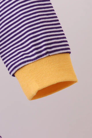 Purple & Gold Geaux Stripes Dress