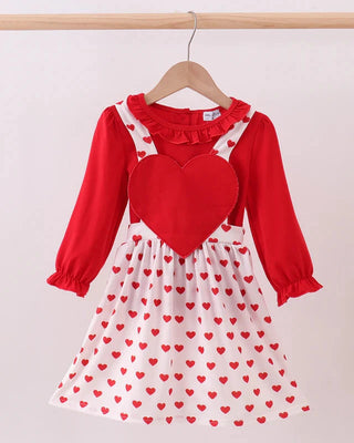 Red heart dress with white background