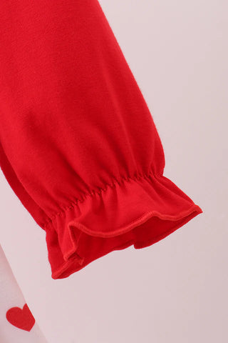 Sweet Love Ruffle Heart Applique Dress Set