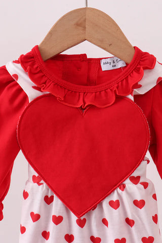 Sweet Love Ruffle Heart Applique Bubble Set