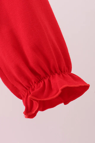 Sweet Love Ruffle Heart Applique Jumpsuit Set