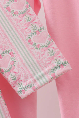 Valentine Blossom Bow Girl Pants Set