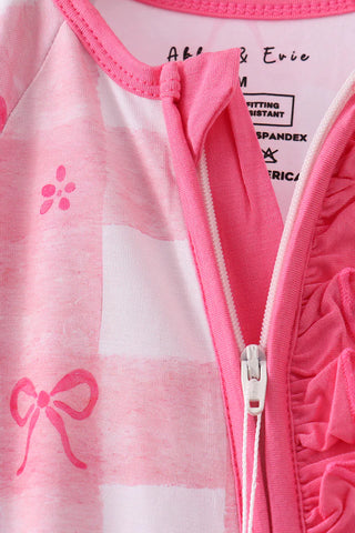 Cuddle Hearts Checkered Bamboo Zip Romper