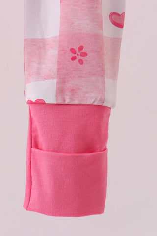 Cuddle Hearts Checkered Bamboo Zip Romper