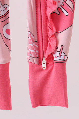 Love Latte Ruffle Zip Bamboo Romper