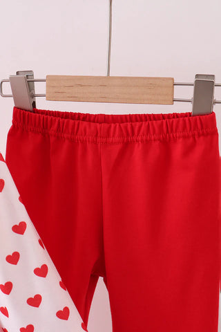 Darling Hearts Red Ruffle Pants Set