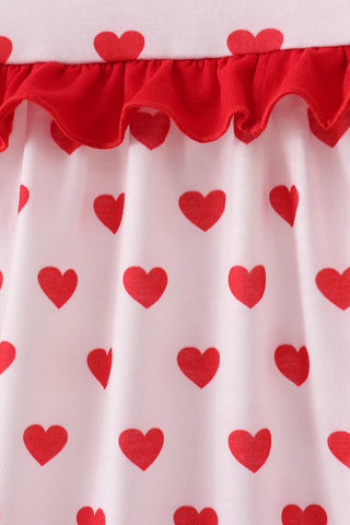 Darling Hearts Red Ruffle Pants Set