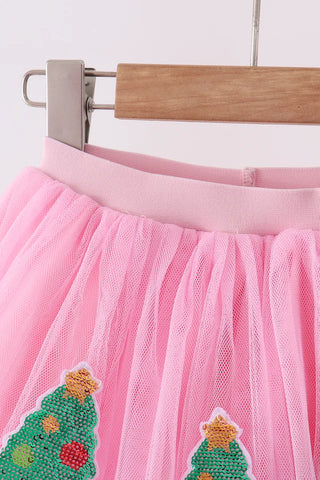 Christmas Tree Twirl Sequin Skort