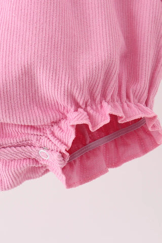Sterling Pink Corduroy Lace Smocked Bubble