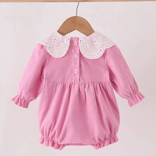 Sterling Pink Corduroy Lace Smocked Bubble