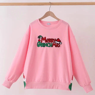 Merry Grinchmas Embroidered Mom & Me Sweatshirt