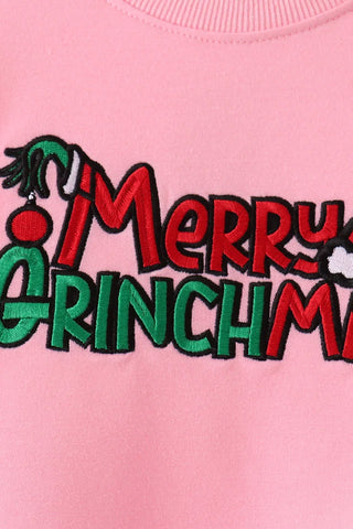 Merry Grinchmas Embroidered Mom & Me Sweatshirt