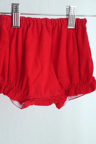 Festive Christmas Tree Red Smocked Girl Bloomer Set