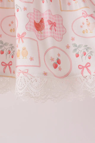 Hen House Social Embroidered Girl Bloomer Set