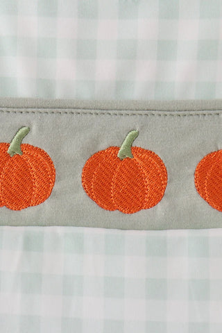 Pumpkin Row Embroidered Sage Boy JonJon