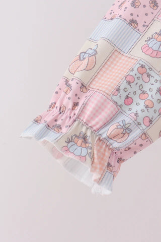 Pumpkin Petal Patchwork Ruffle Pants Set