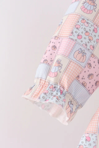 Pumpkin Petal Patchwork Ruffle Bloomer Set