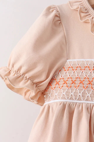 Pumpkin Vine Keepsake Smocked Girl Bloomer Set