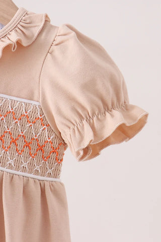 Pumpkin Vine Keepsake Smocked Ruffle Bubble