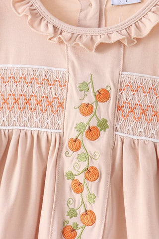 Pumpkin Vine Keepsake Smocked Ruffle Shorts Set
