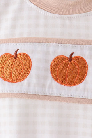 Little Pumpkin Vine Embroidered Boy Bubble