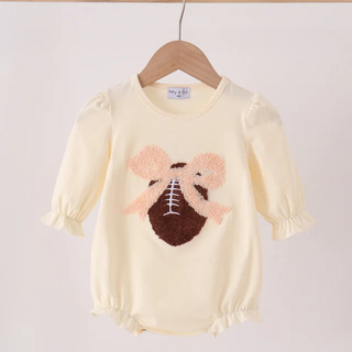 Bow-Tied Kickoff French Knot Football Girl Bubble