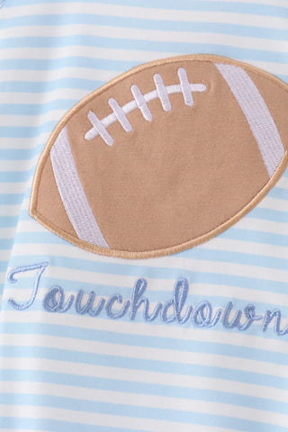 Touchdown Cutie Blue Football Applique Boy Bubble