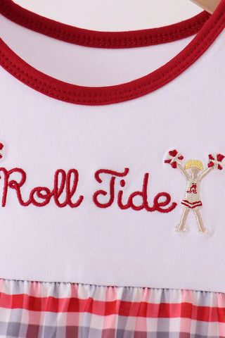 Roll Tide Cheer Embroidered Boy Bubble