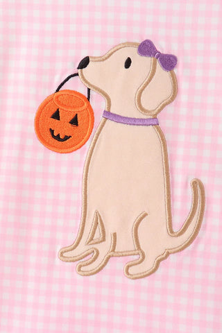 Paws & Pumpkins Pink Gingham Girl Shorts Set