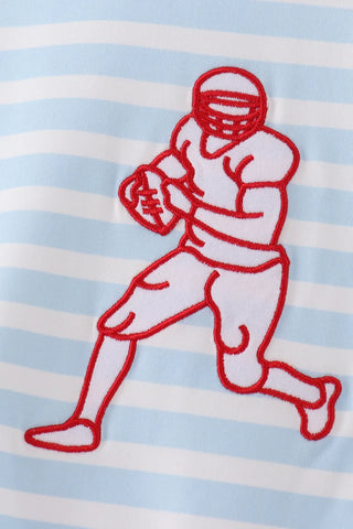 Red Zone Runner Embroidered Football Boy Romper