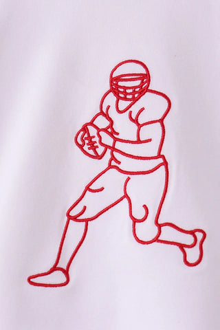 Red Zone Runner Embroidered Football Boy Pants Set