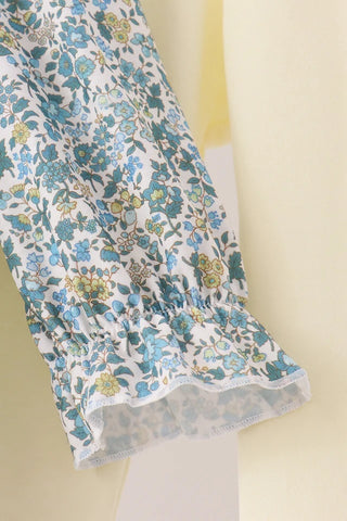 Little Miss Sage Floral Smocked Girl Pants Set