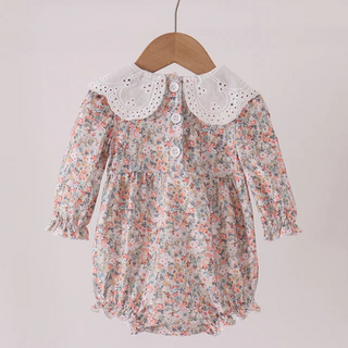 Winslet Floral Smocked Lace Girl Bubble