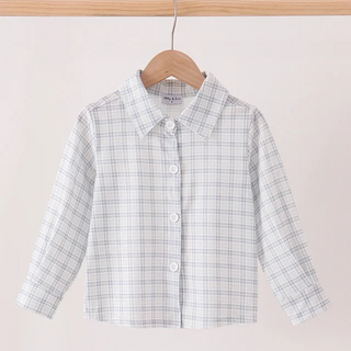 Winston Teal Plaid Button Down Boy Shirt