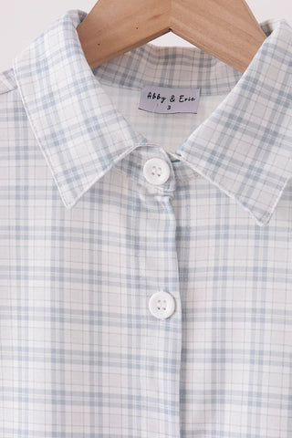 Winston Teal Plaid Button Down Boy Shirt