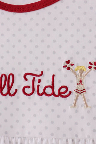 Roll Tide Cheer Embroidered Ruffle Shorts Set
