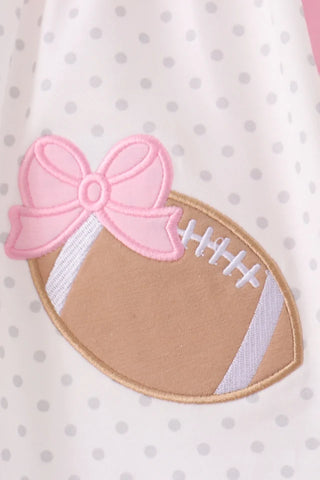 Touchdown Cutie Pink Football Applique Ruffle Shorts Set