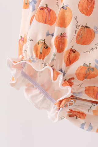 Pumpkin Bow Ruffle Bubble
