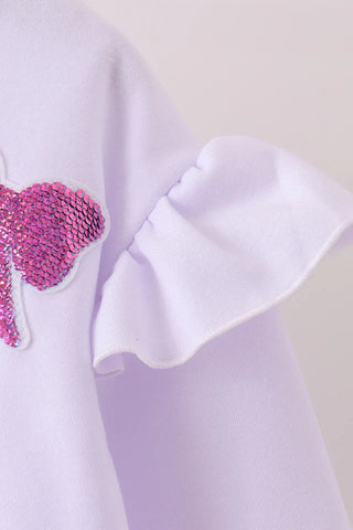 Bow Much Sparkle White Sequin Mom & Me Sweatshirt
