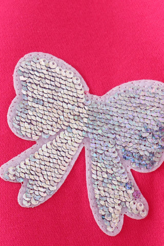 Bow Much Sparkle Magenta Sequin Mom & Me Sweatshirt