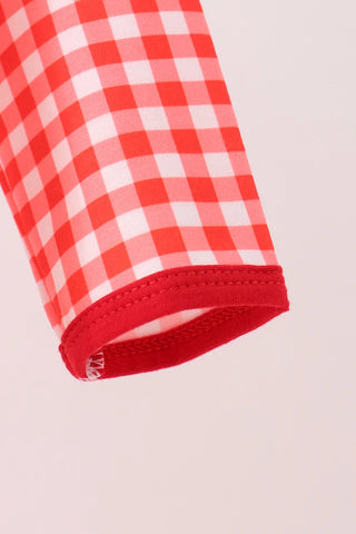 Gingham & Goalposts Red Smocked Football Bubble