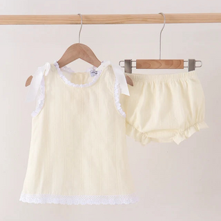 Rachel Beige Jacquard Lace Bloomer Set