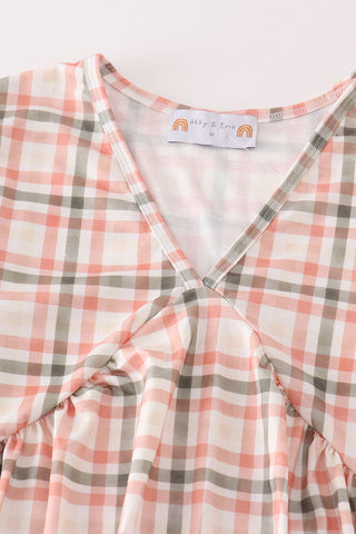 Olive Orchard Plaid Mom + Me Dress