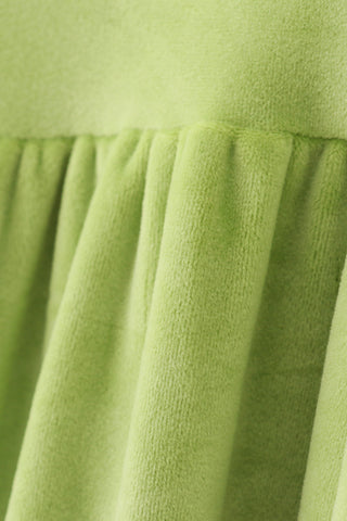 Jolly Mischief Green Velvet Mom & Me Dress