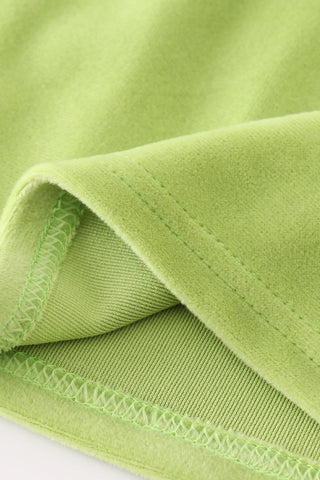 Jolly Mischief Green Velvet Mom & Me Dress