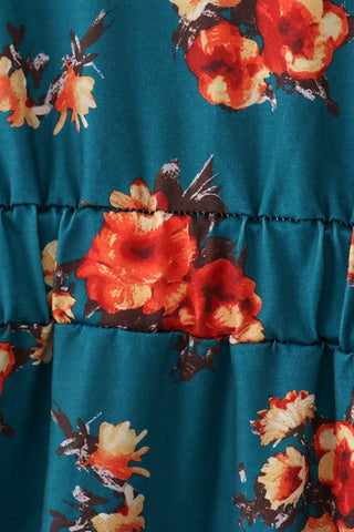 Erica Teal Floral Mom & Me Dress