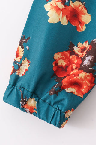 Erica Teal Floral Mom & Me Dress