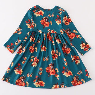 Erica Teal Floral Mom & Me Dress